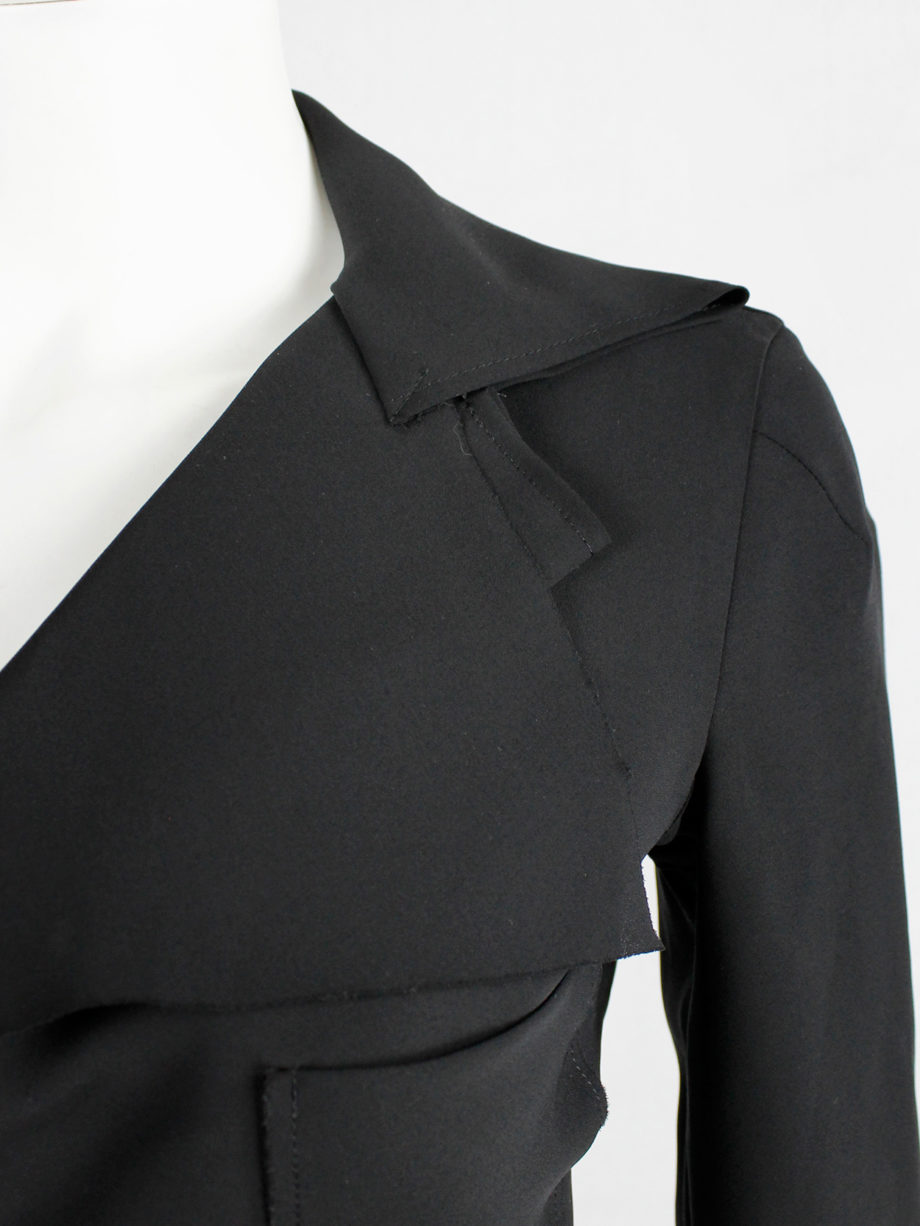 Junya Watanabe black lightweight blazer with folded front spring 2004 (8)