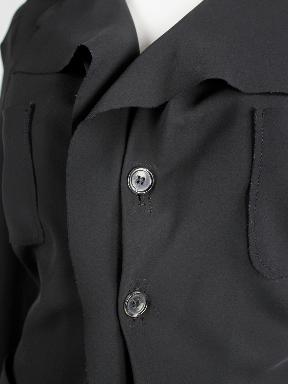 Junya Watanabe black lightweight blazer with folded front spring 2004 (9)