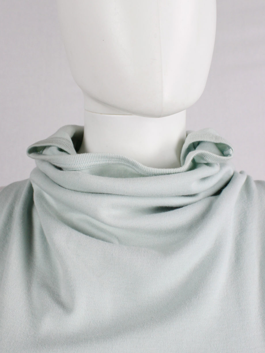 Maison Martin Margiela artisanal mint green top made of a jumper with twisted sleeves 2004 (5)