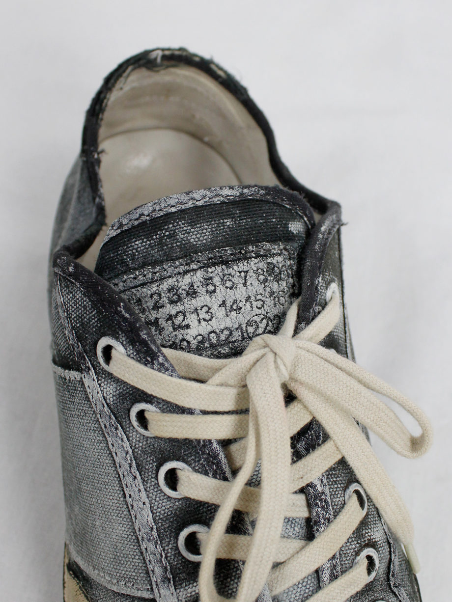 Maison Martin Margiela black and blue canvas sneakers painted in white fall 2006 (20)
