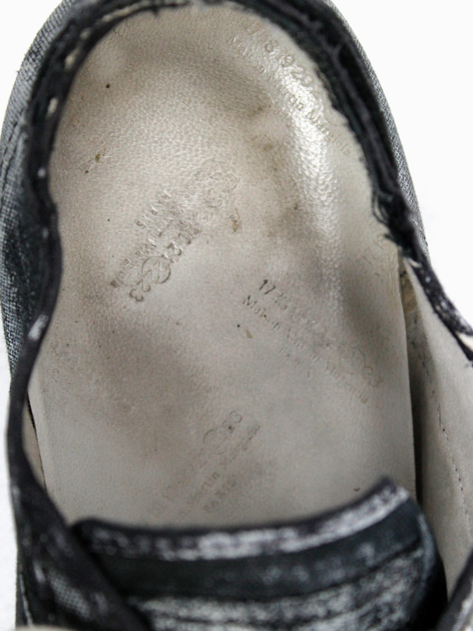 Maison Martin Margiela black and blue canvas sneakers painted in white fall 2006 (25)