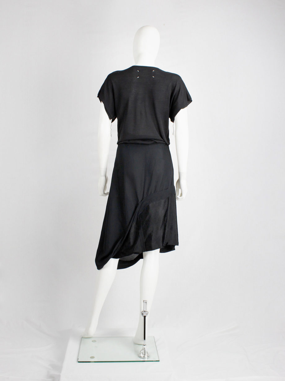 Maison Martin Margiela black partly lifted skirt with exposed lining spring 2003 (15)