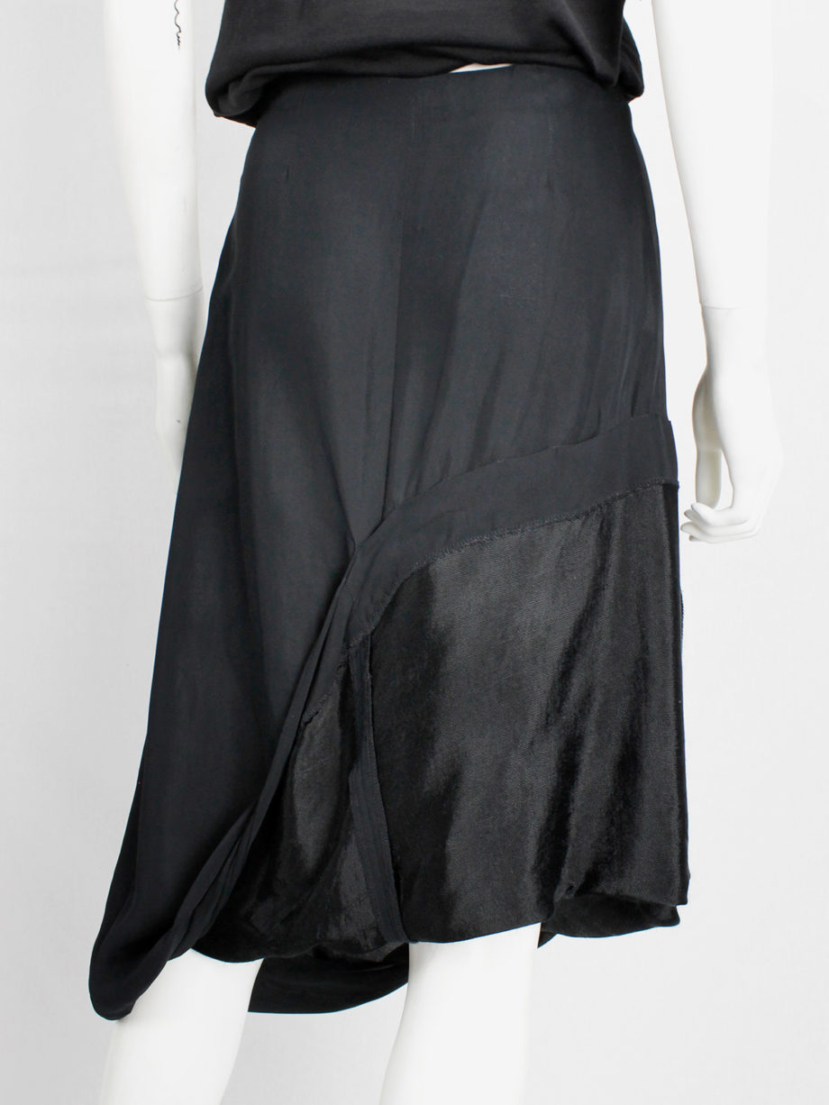 Maison Martin Margiela black partly lifted skirt with exposed lining spring 2003 (17)