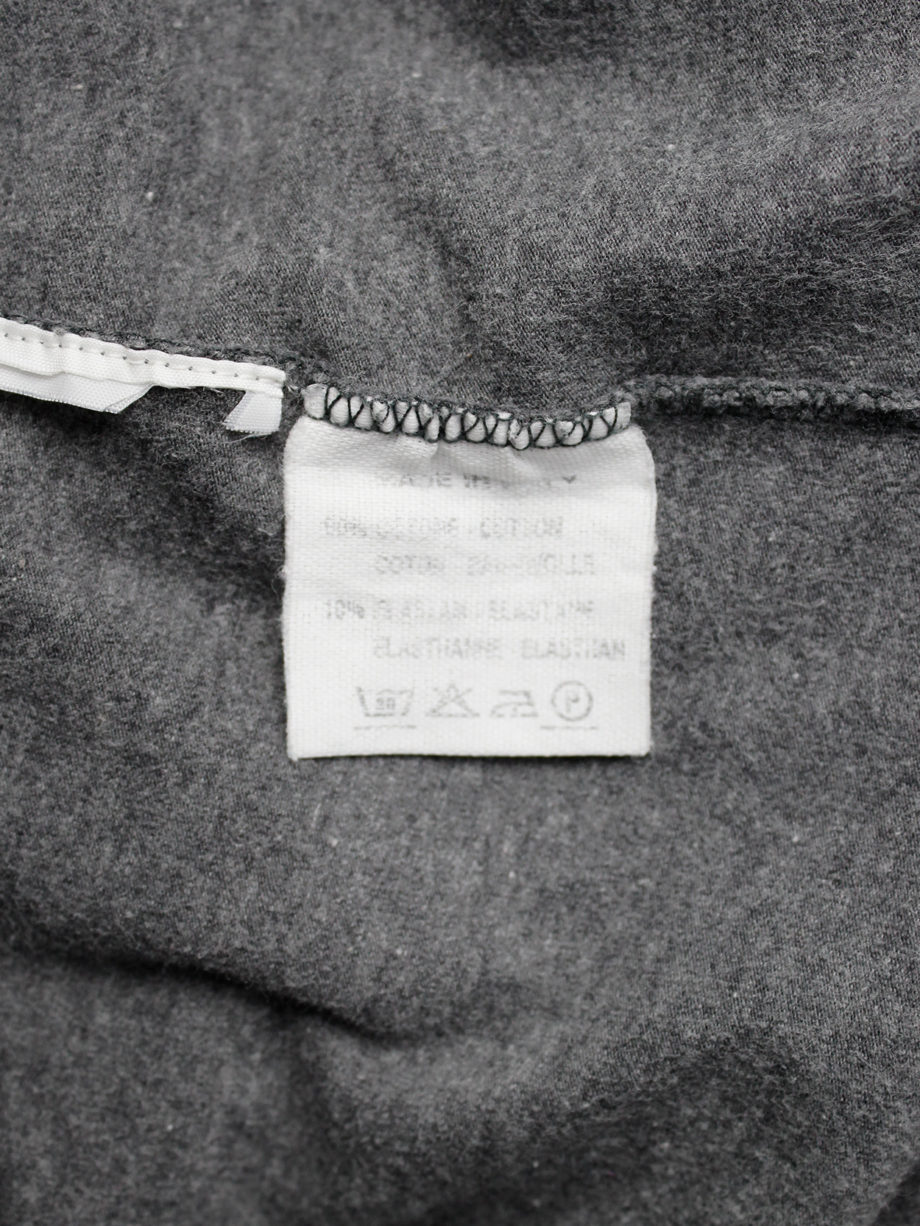 Maison Martin Margiela grey high neck t-shirt with loose threads fall 1998 (9)