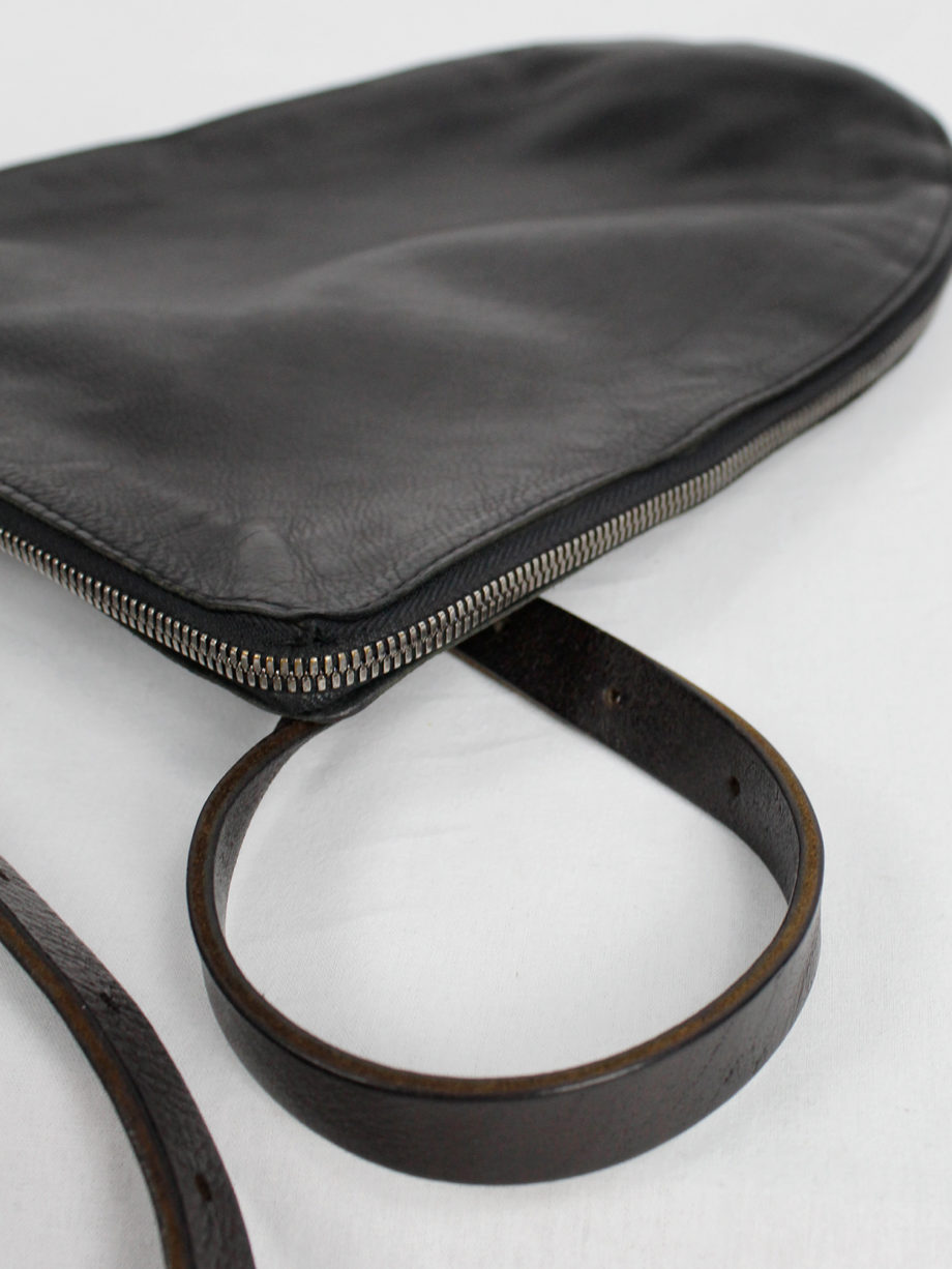 Nico Uytterhaegen black leather cross-body saddle bag (1)