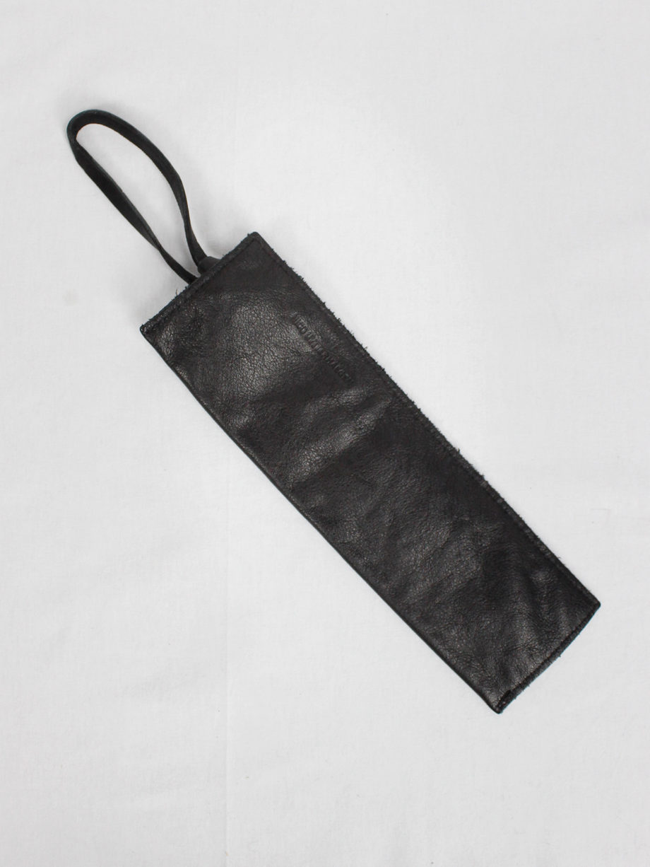 Nico Uytterhaegen black leather pouch with double zipper strap (5)