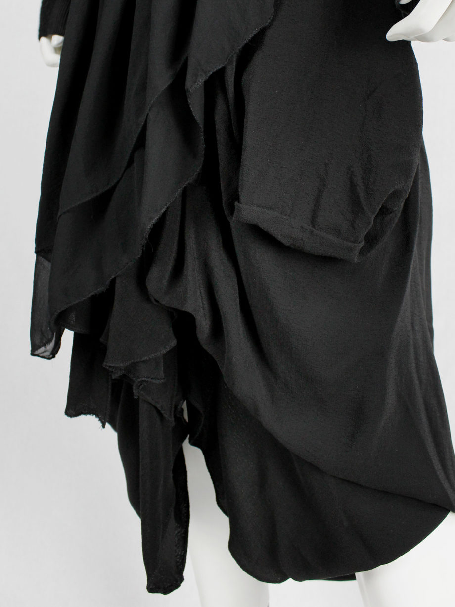 Rick Owens CREATCH black gathered skirt with draped layers spring 2008 (14)