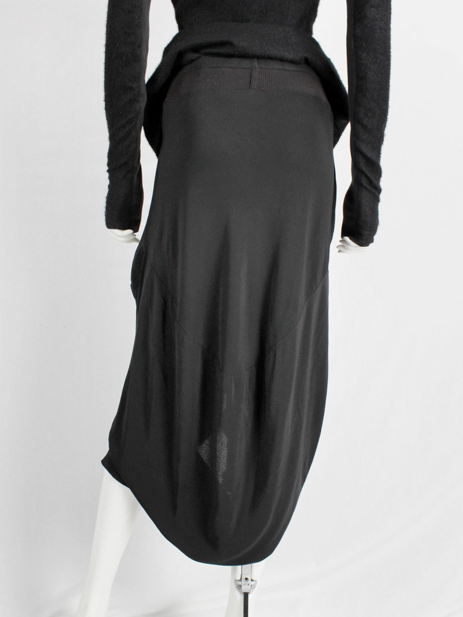 Rick Owens CREATCH black gathered skirt with draped layers spring 2008 (15)