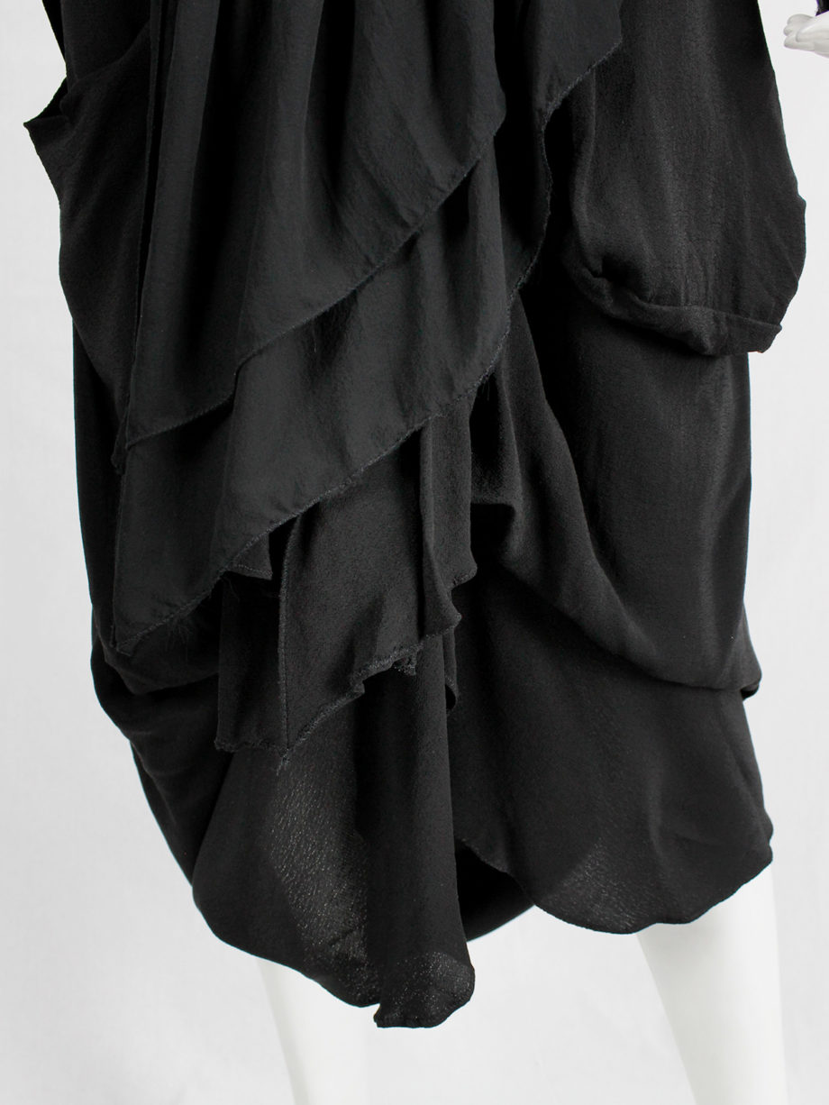 Rick Owens CREATCH black gathered skirt with draped layers spring 2008 (9)