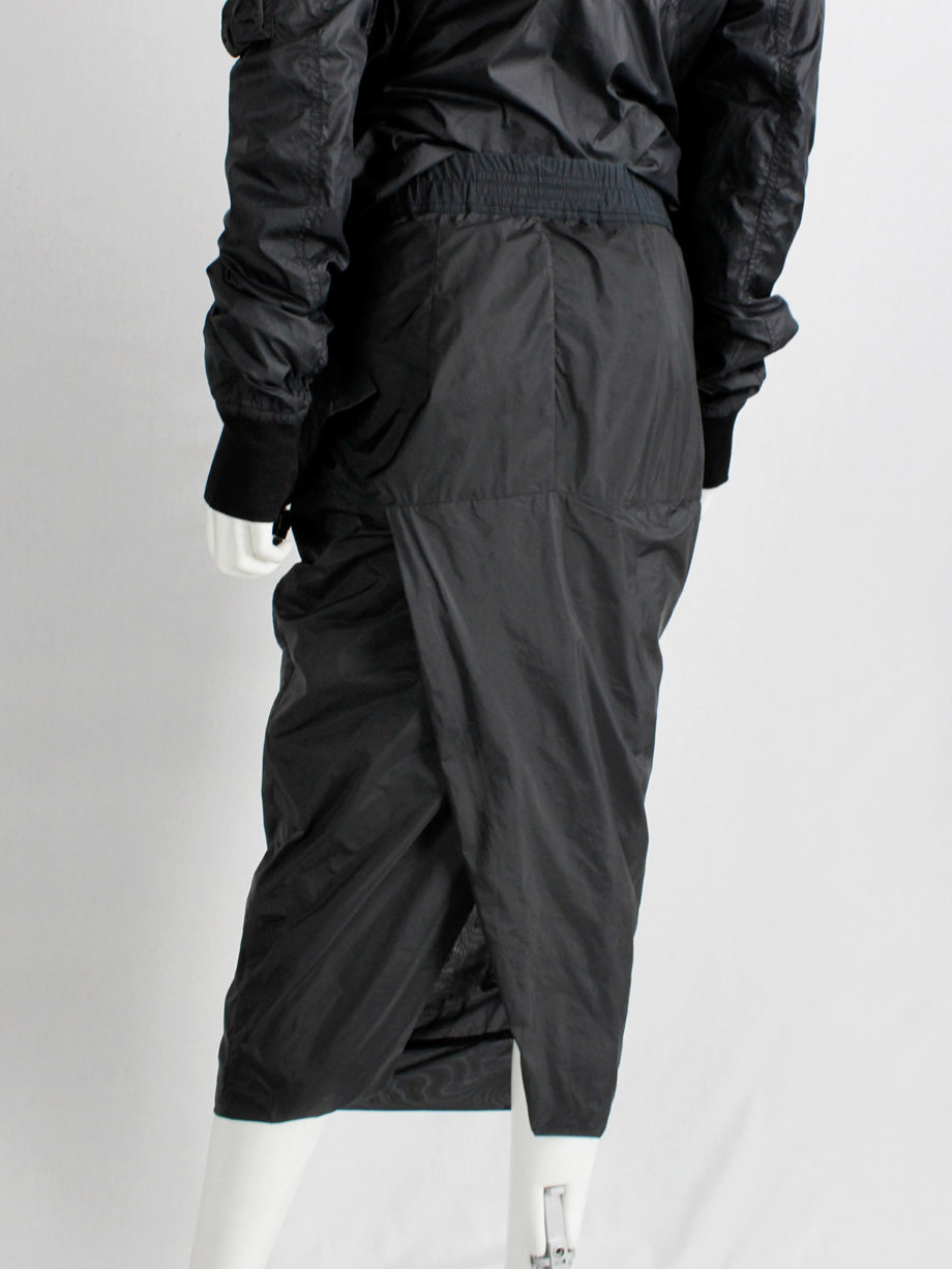 Rick Owens ISLAND black midi-length pillar skirt with back slit spring 2013 (1)