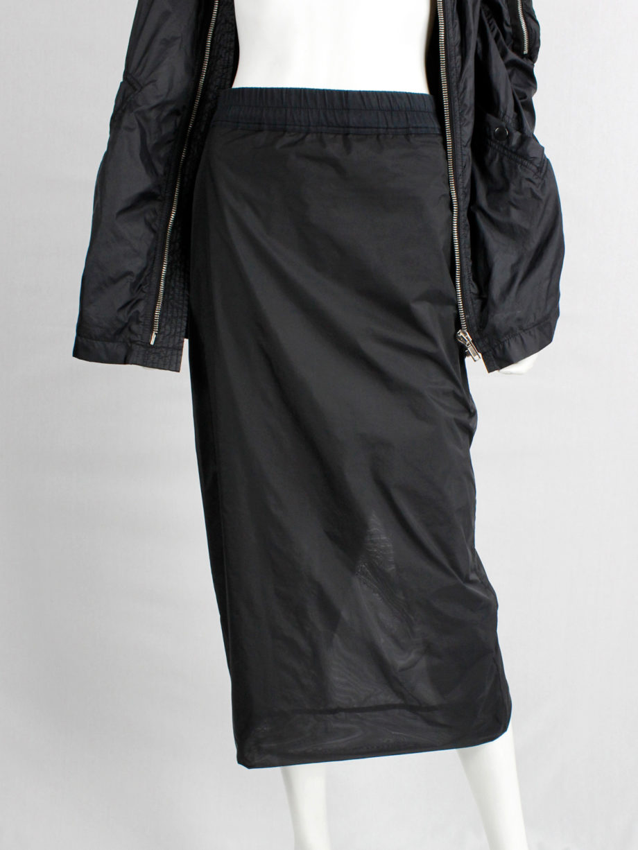 Rick Owens ISLAND black midi-length pillar skirt with back slit spring 2013 (10)