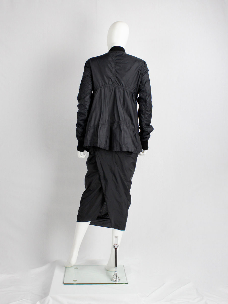 Rick Owens ISLAND black midi-length pillar skirt with back slit spring 2013 (3)