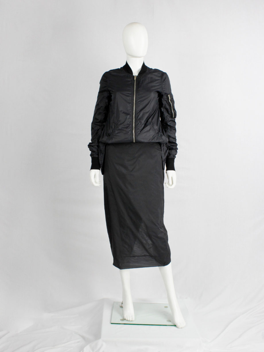 Rick Owens ISLAND black midi-length pillar skirt with back slit spring 2013 (9)