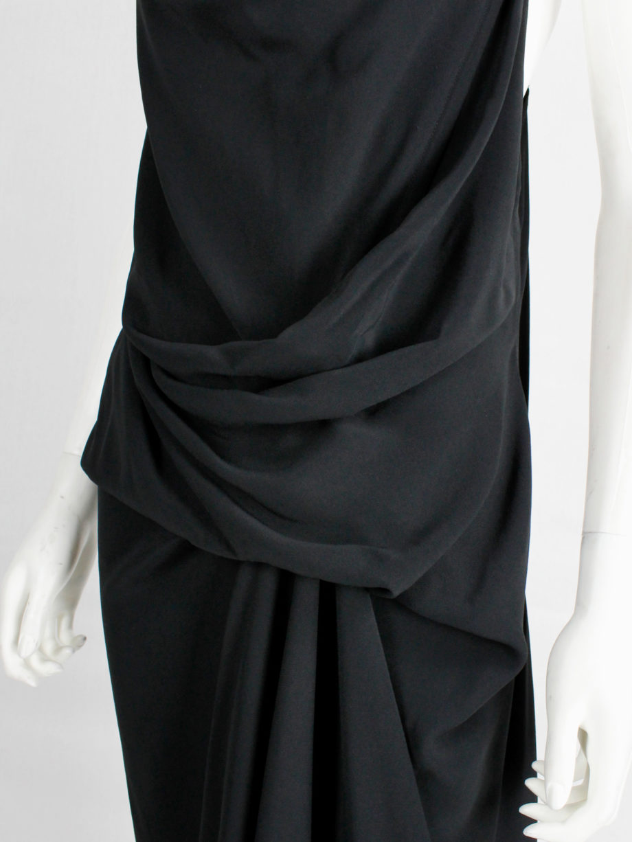 Rick Owens STRUTTER black strap dress with tornado drape and cowl neck spring 2009 (12)
