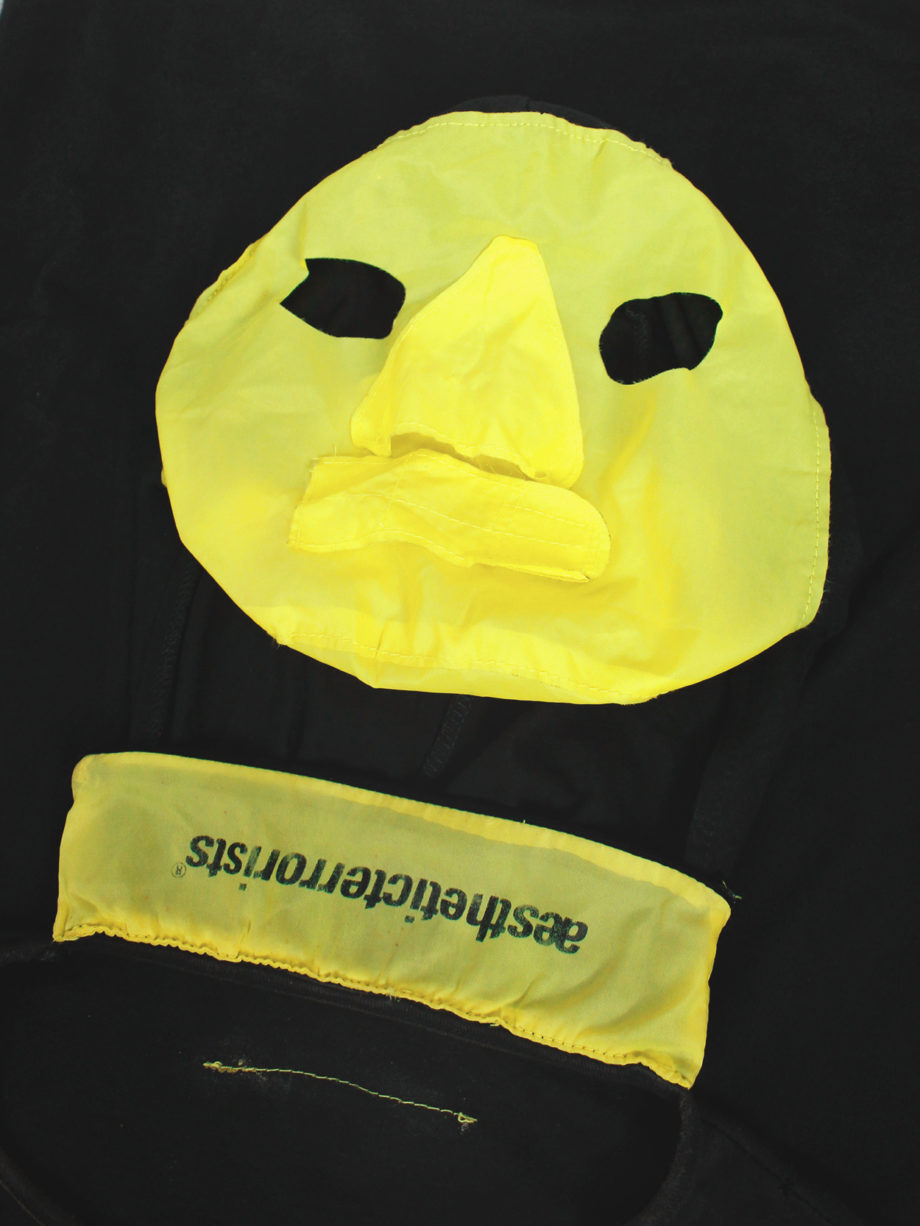 Walter Van Beirendonck Aestheticterrorists grey jumper with neon yellow mask spring 2002 (11)