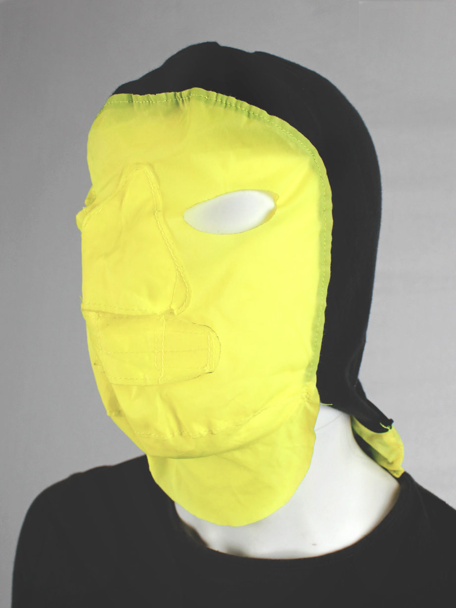 Walter Van Beirendonck Aestheticterrorists grey jumper with neon yellow mask spring 2002 (18)