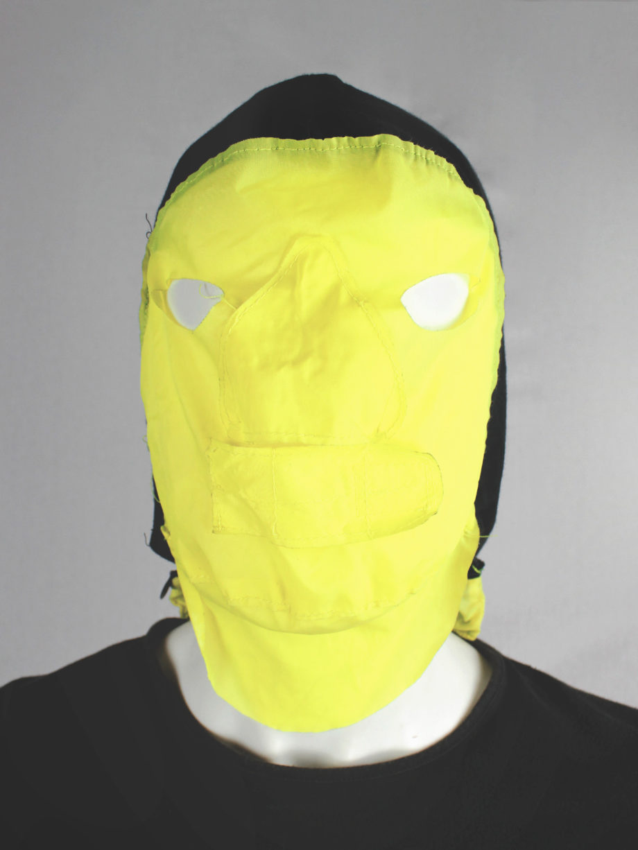 Walter Van Beirendonck Aestheticterrorists grey jumper with neon yellow mask spring 2002 (19)