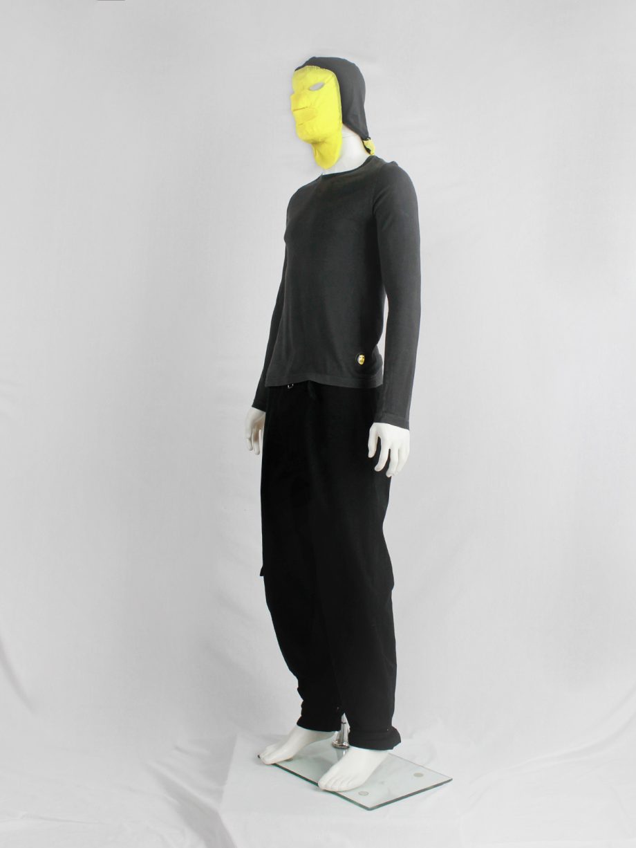 Walter Van Beirendonck Aestheticterrorists grey jumper with neon yellow mask spring 2002 (21)