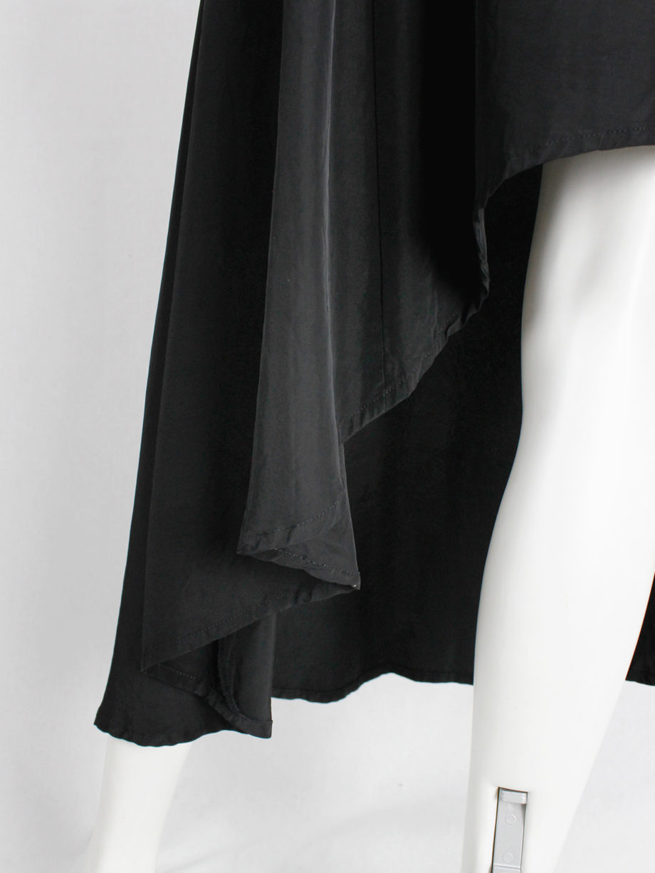 Y’s Yohji Yamamoto black asymmetric circle skirt with backwards high-low hem (2)