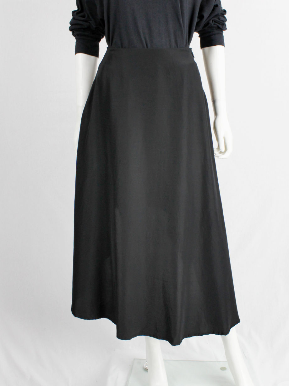 Y’s Yohji Yamamoto black asymmetric circle skirt with backwards high-low hem (3)