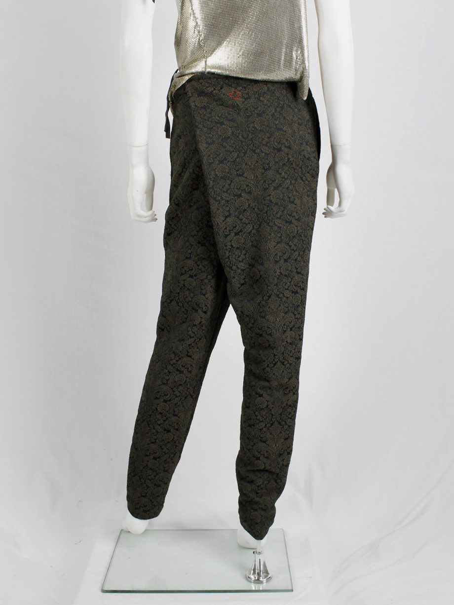 af Vandevorst black and brown brocade trousers with sharp front pleat fall 2014 (1)