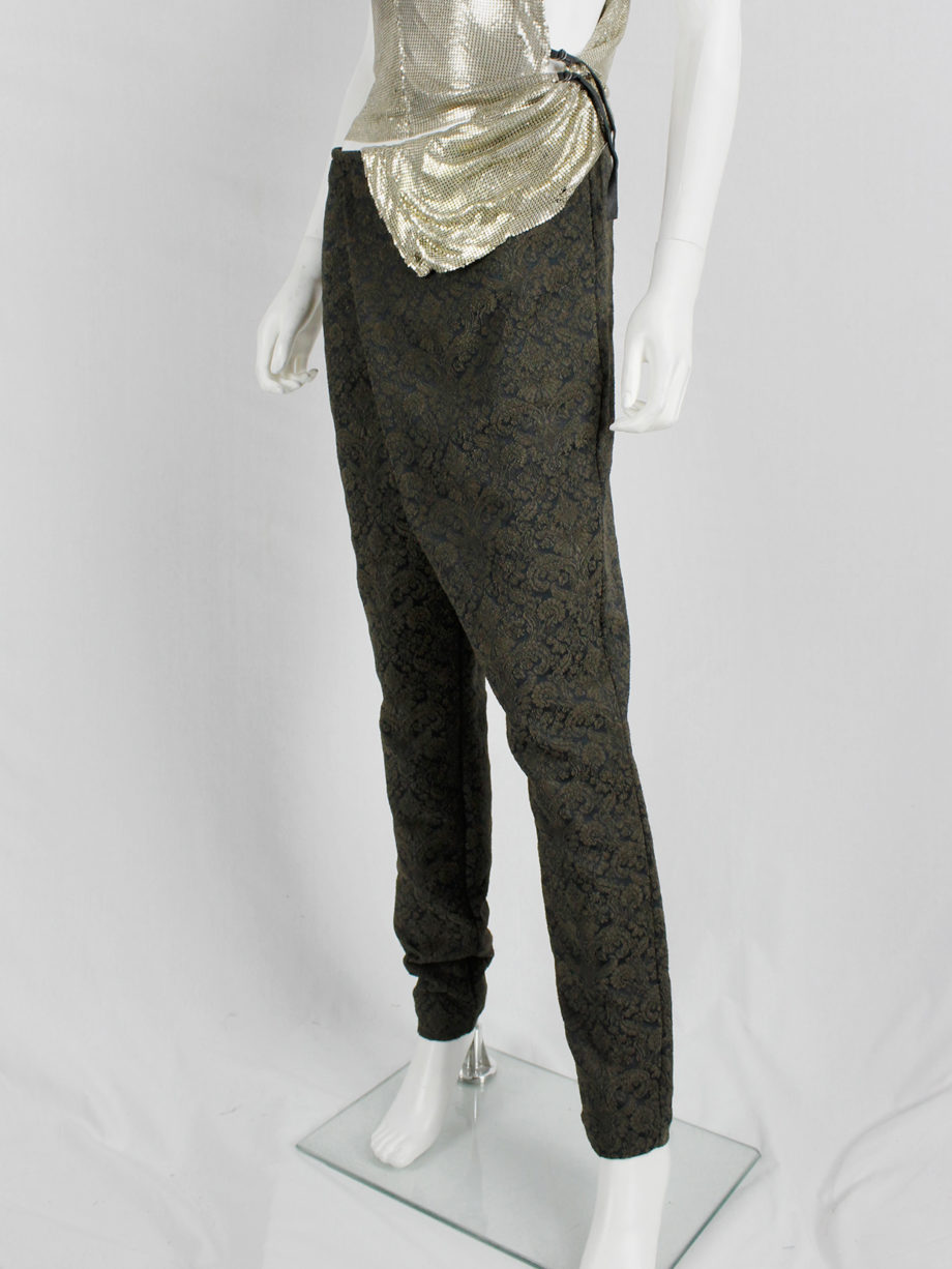 af Vandevorst black and brown brocade trousers with sharp front pleat fall 2014 (12)