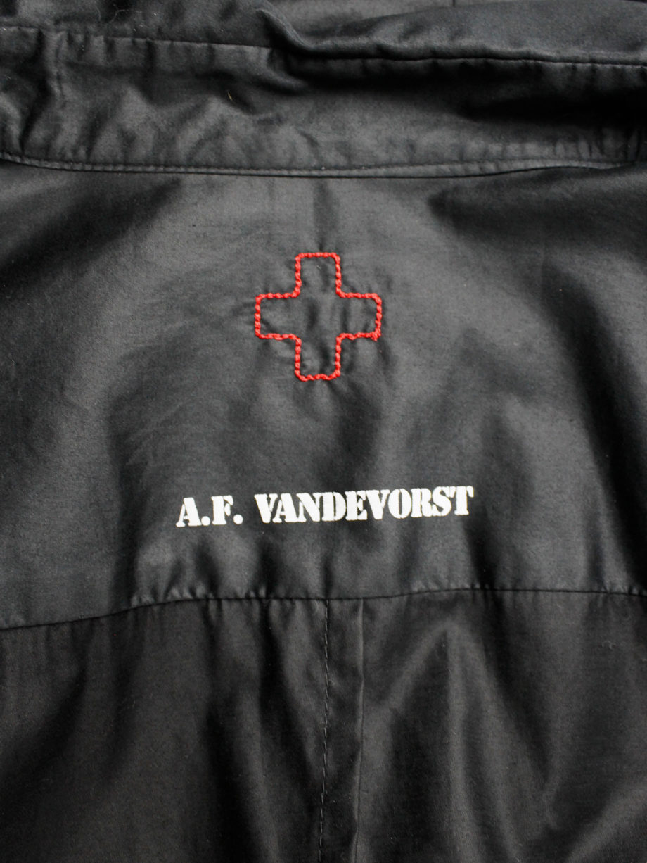 af Vandevorst black shirt with extra long cuffs and silver buttons fall 2012 (12)
