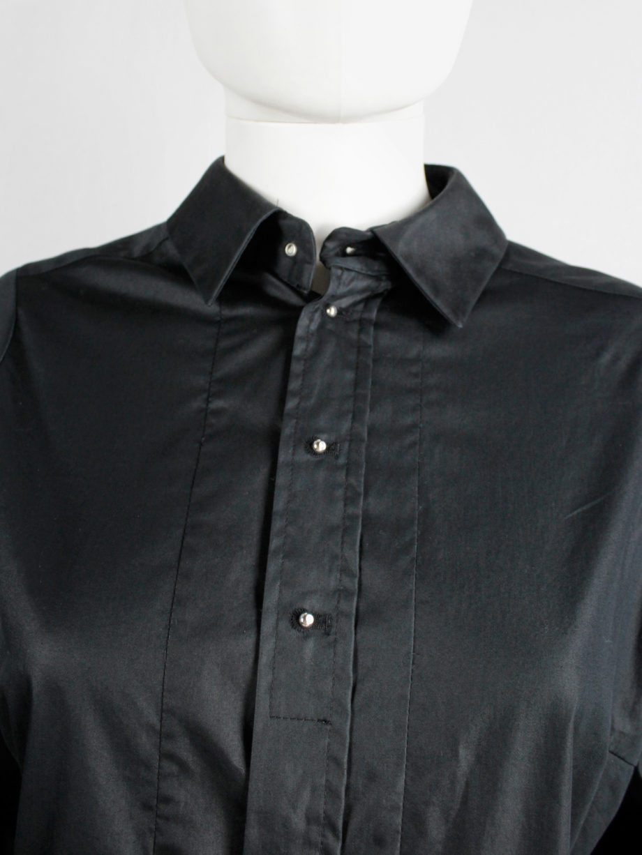 af Vandevorst black shirt with extra long cuffs and silver buttons fall 2012 (15)