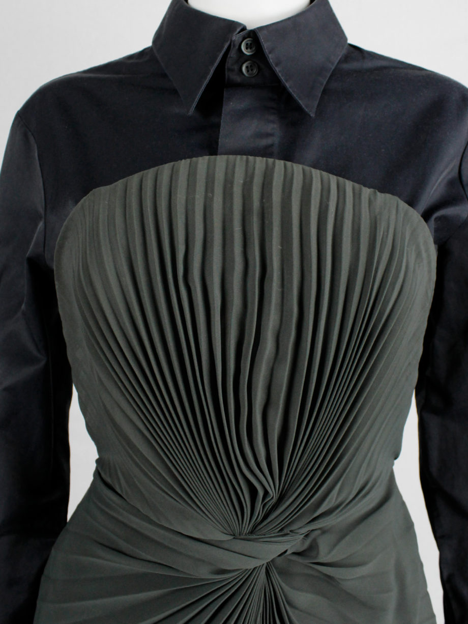 af Vandevorst forest green pleated bustier with layered pleated skirt fall 2011 (9)