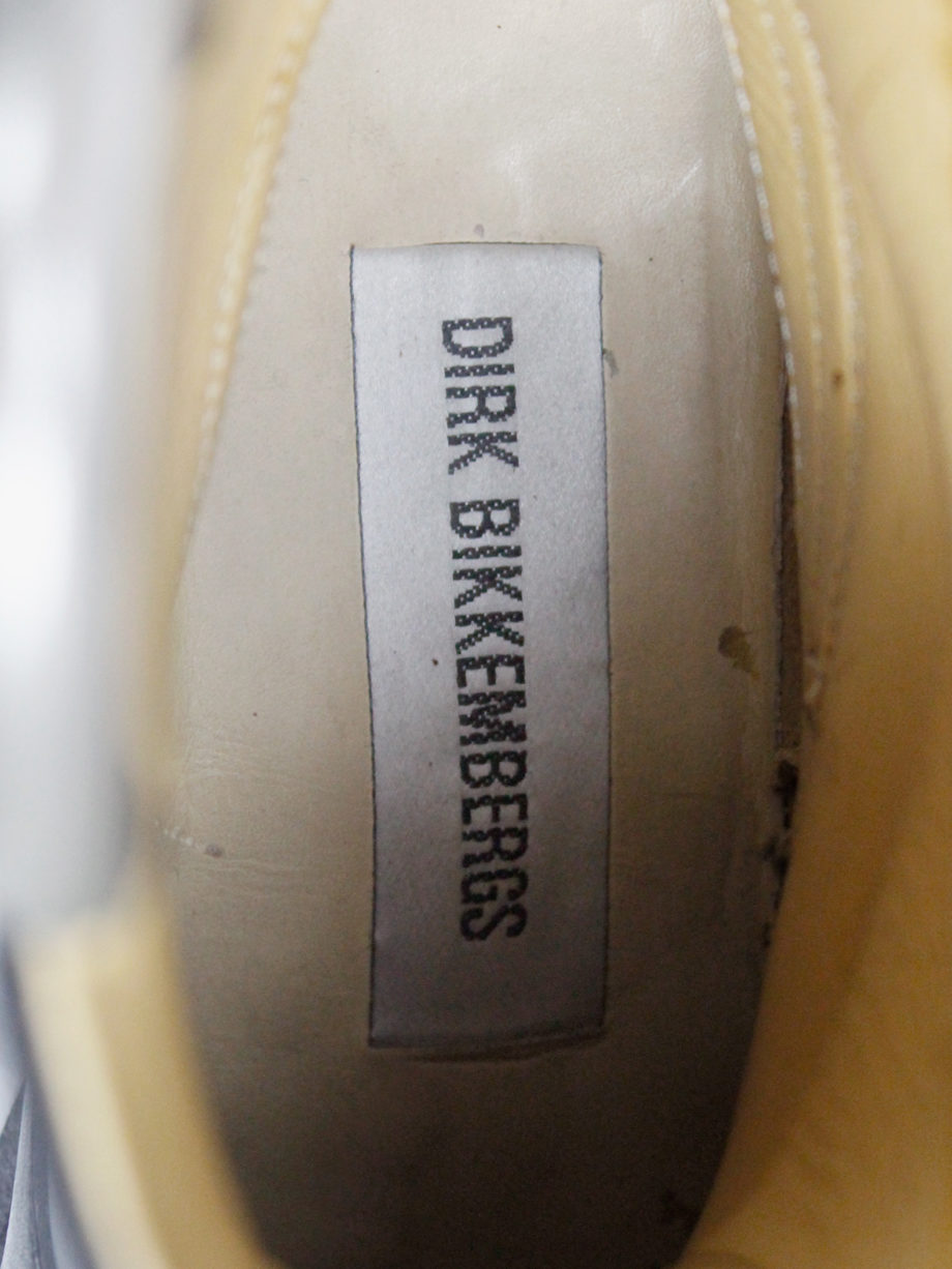 vintage Dirk Bikkembergs black tall boots with metal slit heel and metal pulls (1)