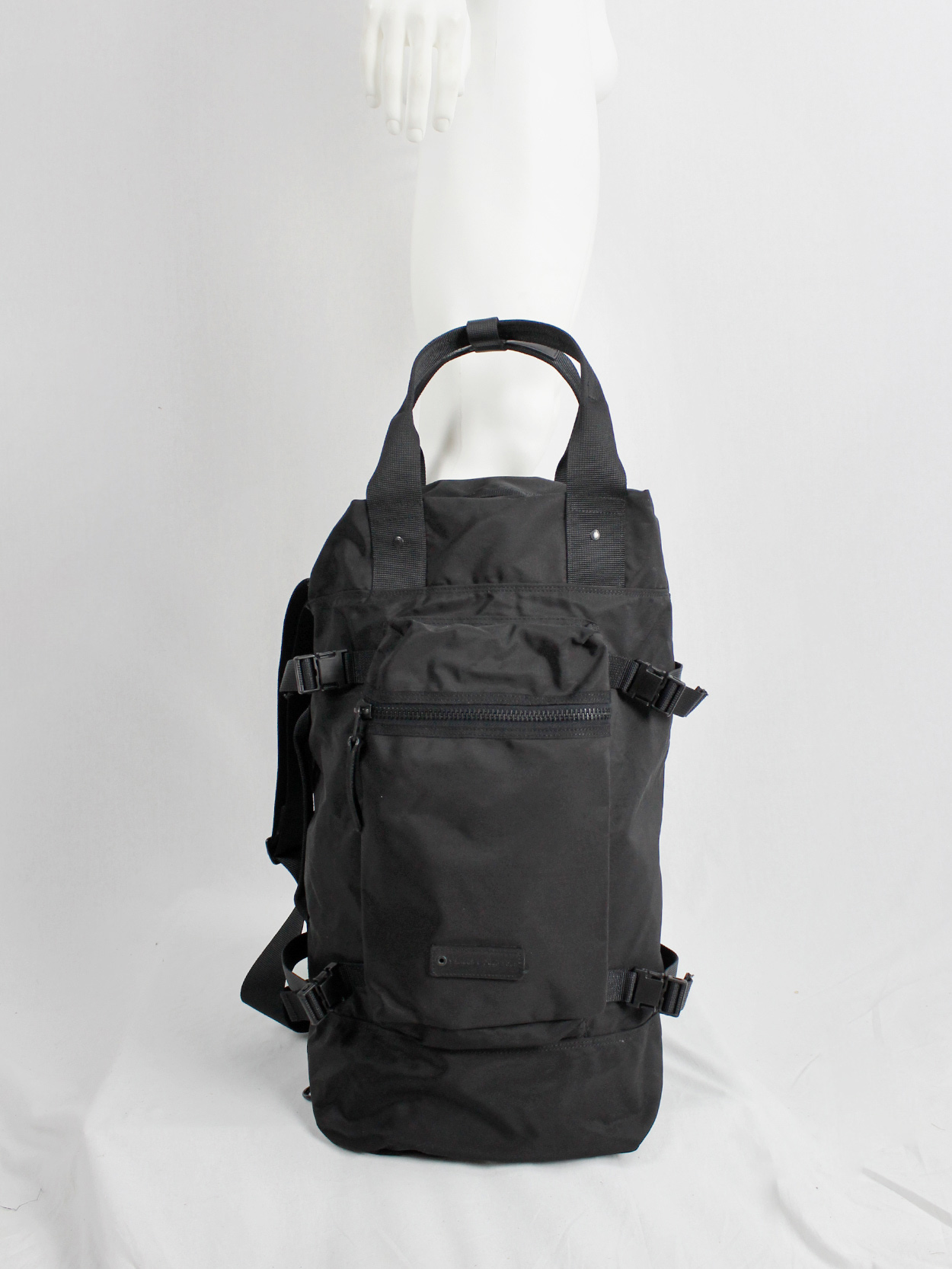 yohji yamamoto yACCS Pour Tous black duffle bag with utility straps 90s (1)
