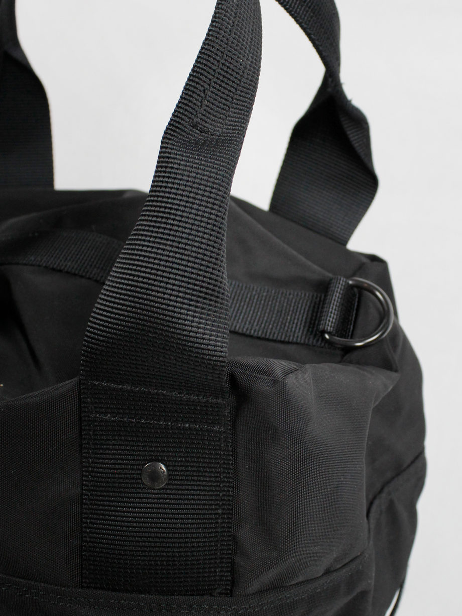 yohji yamamoto yACCS Pour Tous black duffle bag with utility straps 90s (10)