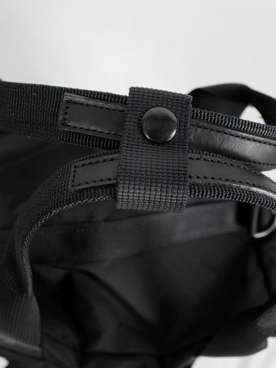 yohji yamamoto yACCS Pour Tous black duffle bag with utility straps 90s (12)