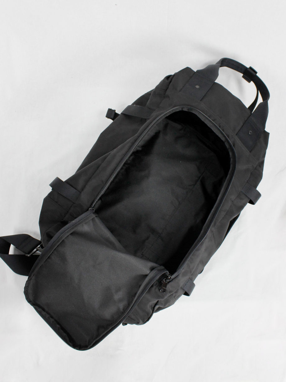 yohji yamamoto yACCS Pour Tous black duffle bag with utility straps 90s (15)