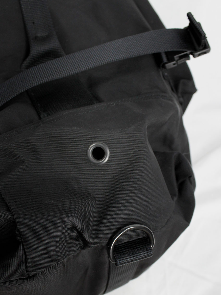 yohji yamamoto yACCS Pour Tous black duffle bag with utility straps 90s (17)
