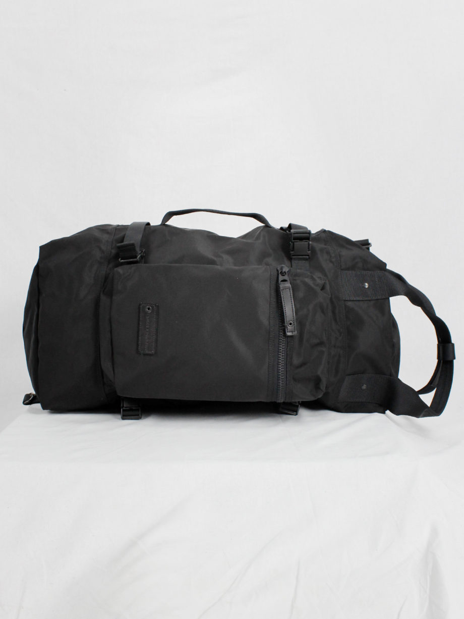 yohji yamamoto yACCS Pour Tous black duffle bag with utility straps 90s (2)