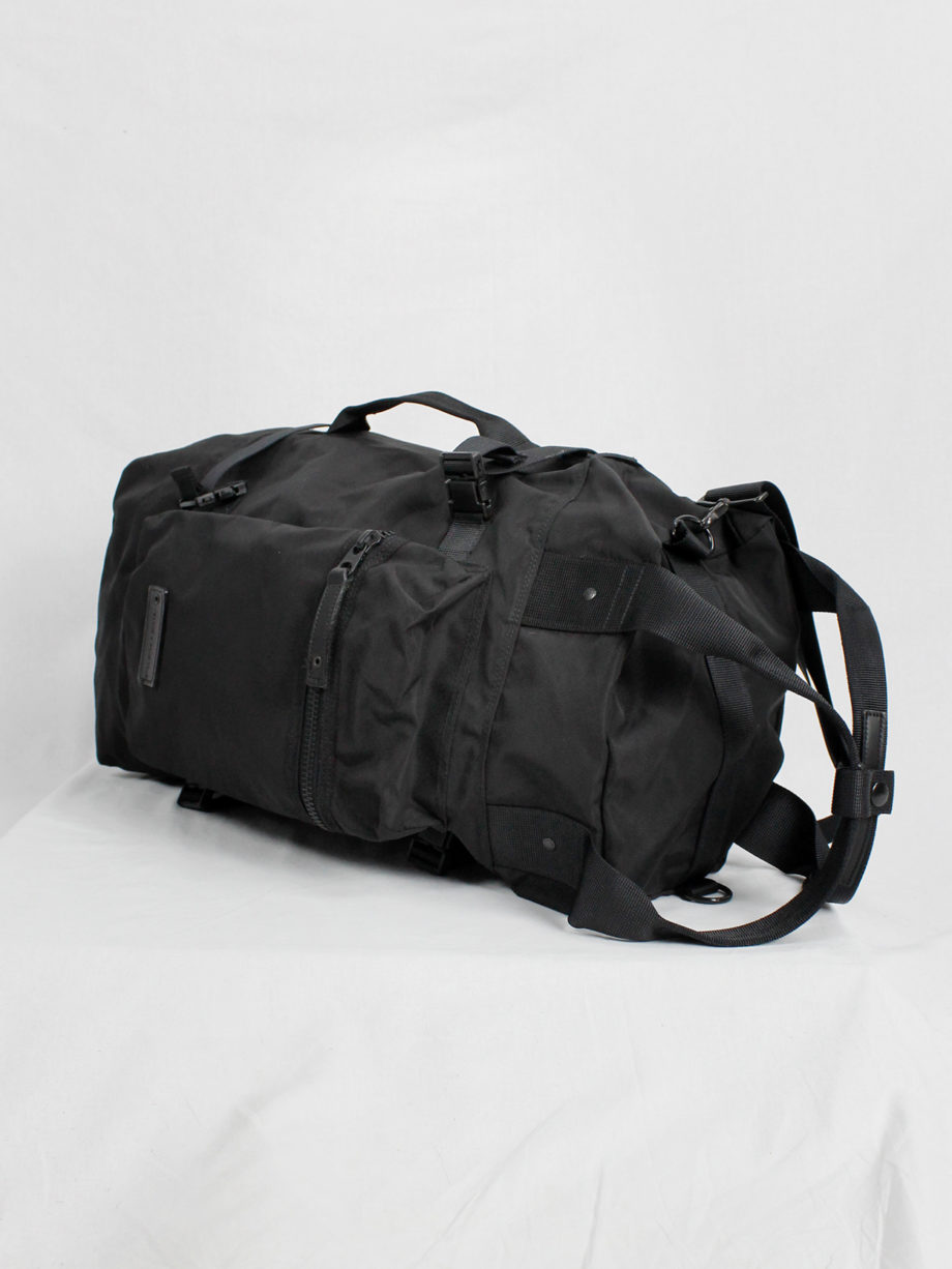 yohji yamamoto yACCS Pour Tous black duffle bag with utility straps 90s (3)