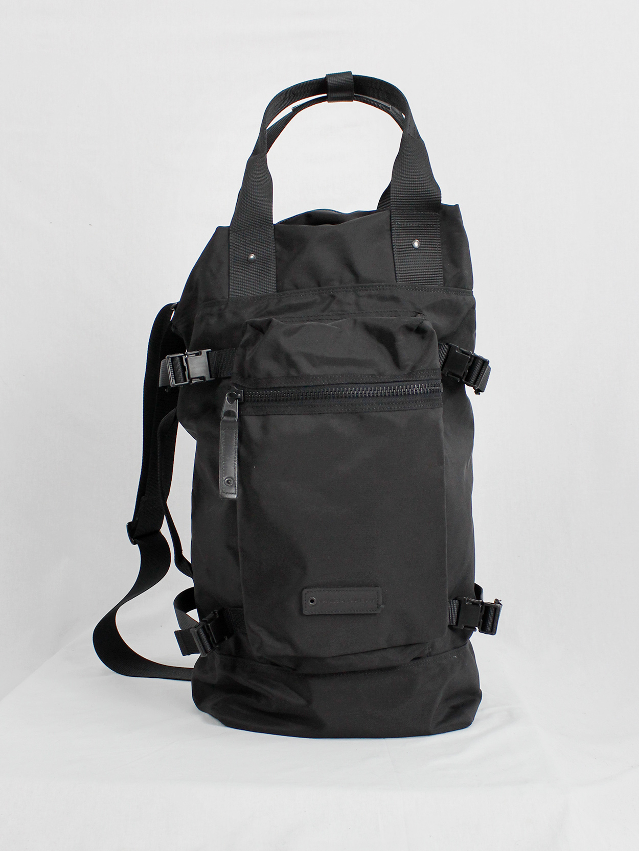 yohji yamamoto yACCS Pour Tous black duffle bag with utility straps 90s (5)