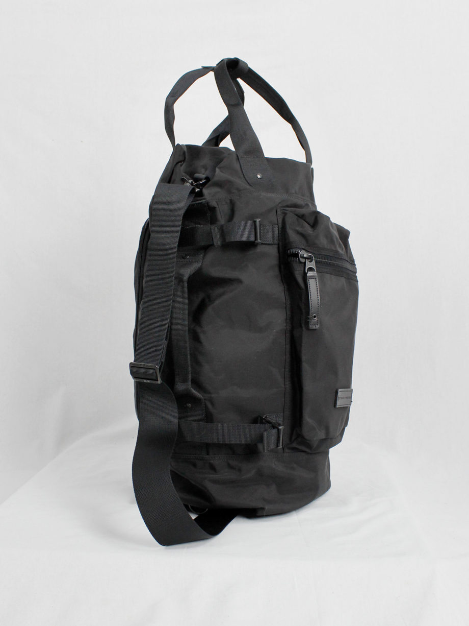 yohji yamamoto yACCS Pour Tous black duffle bag with utility straps 90s (6)