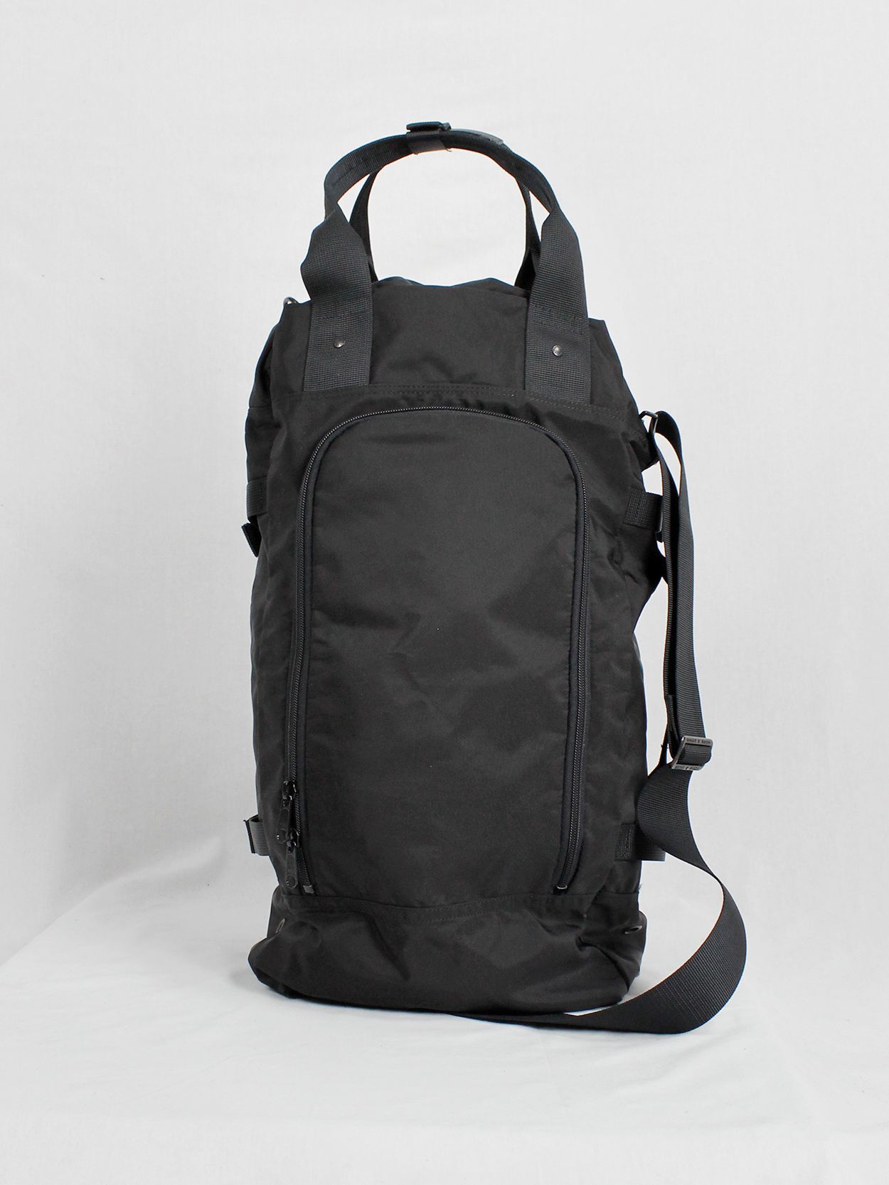 yohji yamamoto yACCS Pour Tous black duffle bag with utility straps 90s (7)