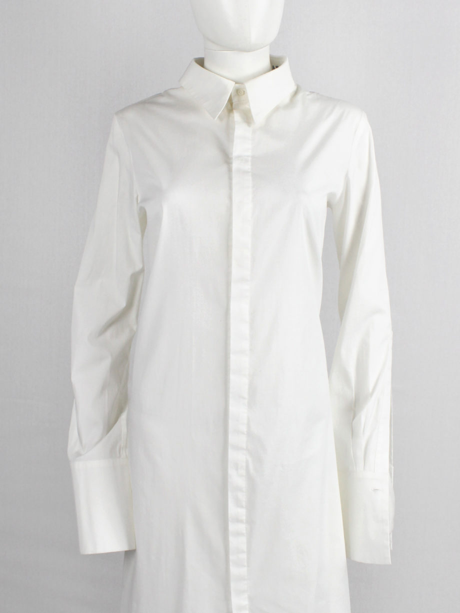 A F Vandevorst white maxi shirtdress with backlacing inspired by a straitjacket spring 1999 (10)