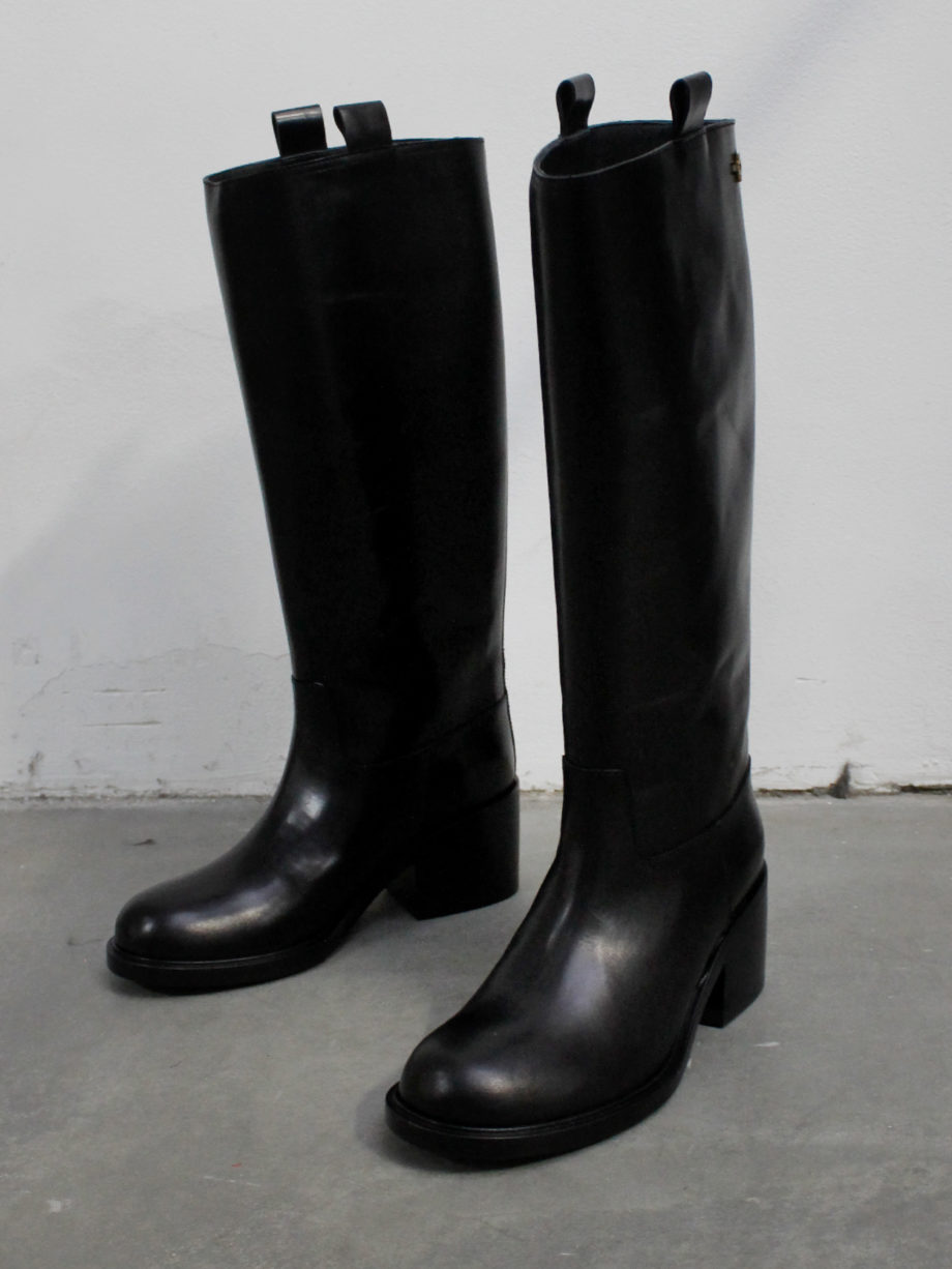A.F. Vandevorst Black Beauty classic riding boots with brown diamond cross (10)