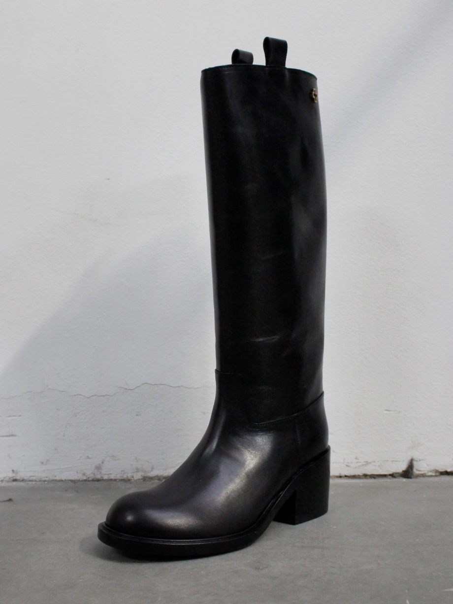 A.F. Vandevorst Black Beauty classic riding boots with brown diamond cross (3)