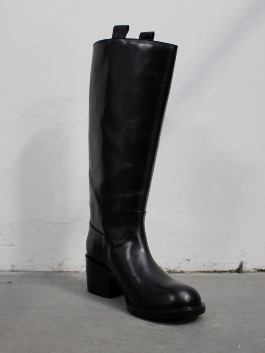 A.F. Vandevorst Black Beauty classic riding boots with brown diamond cross (5)