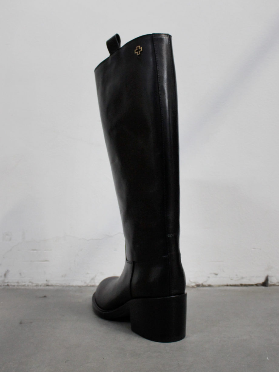 A.F. Vandevorst Black Beauty classic riding boots with brown diamond cross (9)