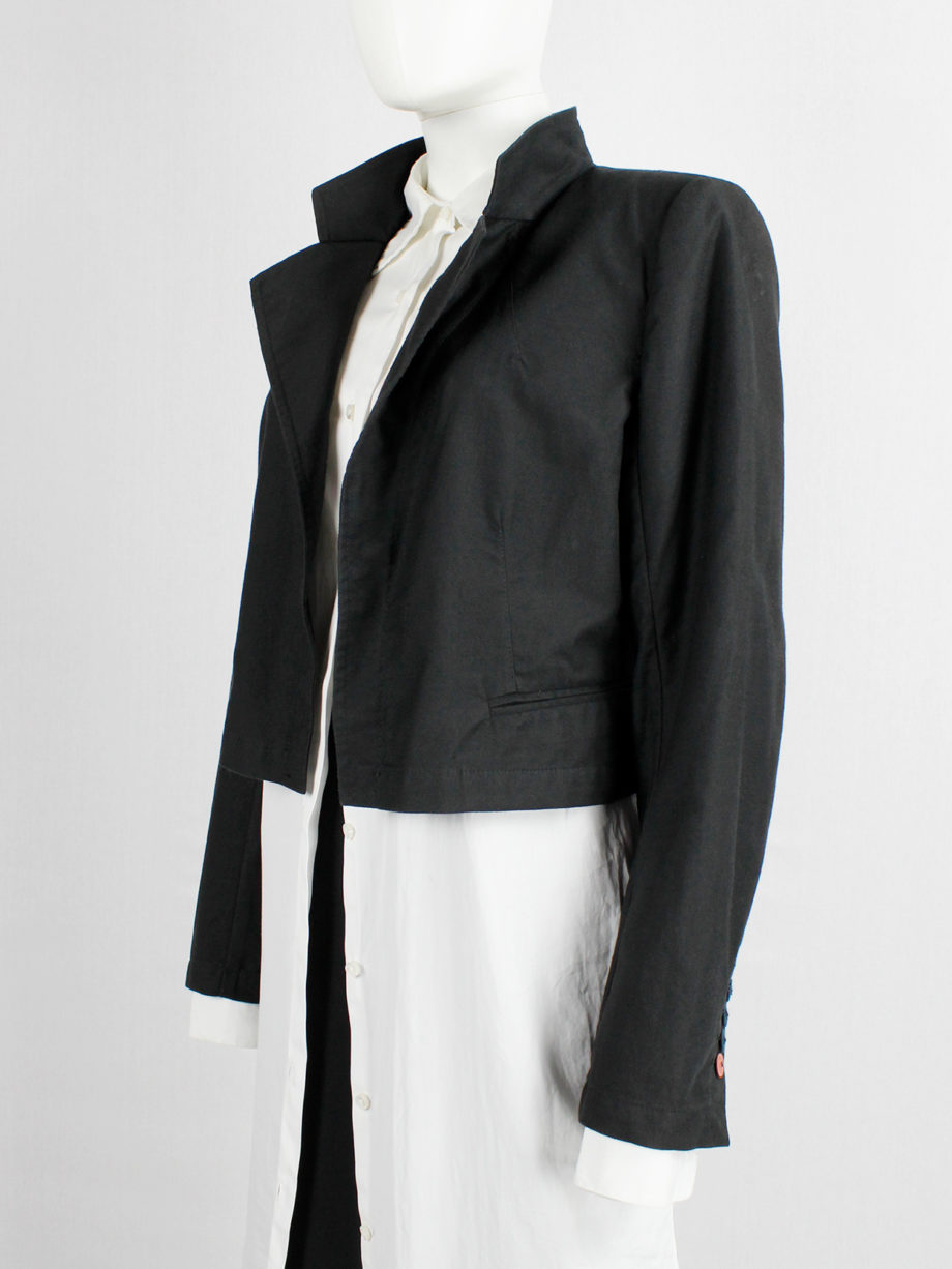 Ann Demeulemeester black cropped blazer with orange ribbon spring 2005 (10)