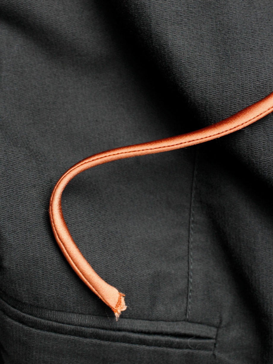Ann Demeulemeester black cropped blazer with orange ribbon spring 2005 (3)