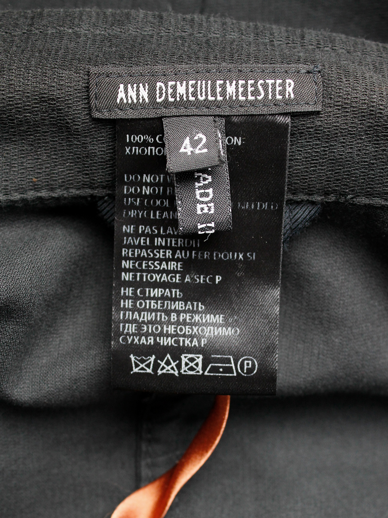 Ann Demeulemeester black cropped blazer with orange ribbon — spring ...