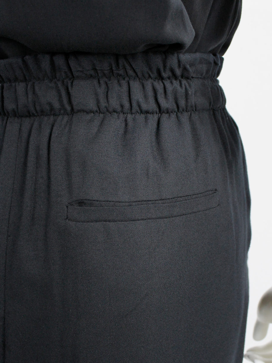 Ann Demeulemeester black midi-skirt with belt strap and paperbag waist spring 2003 (3)
