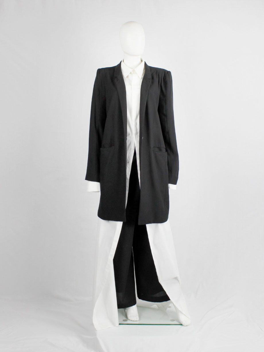 Ann Demeulemeester black oversized blazer with minimalist lapels spring 2010 (1)